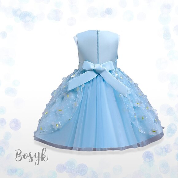 Butterflies in The Sky Dress- Baby Blue- Dress for Girls- Elegant Dress for Girl - Picture 2 of 3